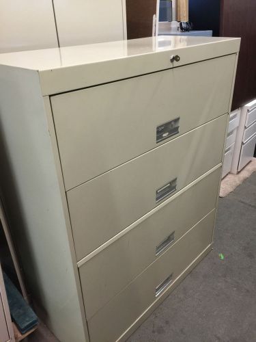 4 DRAWER LATERAL SIZE FILE CABINET 42&#034;W w/LOCK&amp;KEY