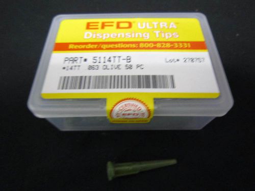 NEW 50 pieces EFD DISPENSING TIPS 5114TT-B .063 Olive Tip