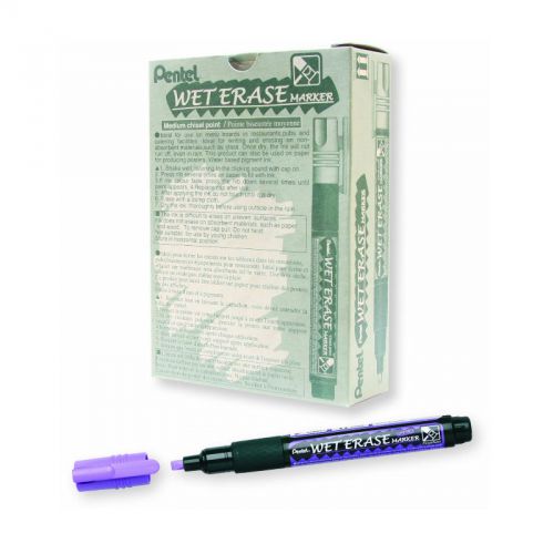 Offical pentel smw26 wet erase chisel point marker (12pcs) - violet free ship for sale