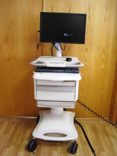 Lionville hospital mobile medical cpu cart pill charger 19&#034; monitor adjustable for sale