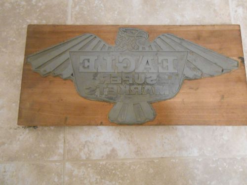 Vintage Newspaper Letterpress Block- Eagle Super Market