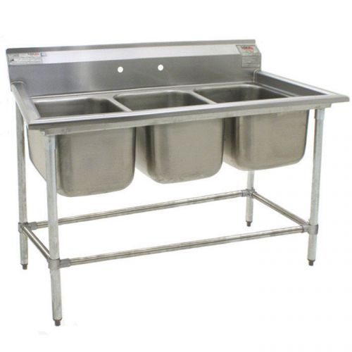 Eagle group 412-16-3, stainless steel commercial compartment sink with three 16- for sale