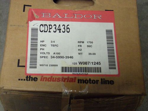 Baldor CDP3436 3/4 HP 1750 RPM 56C 180 VDC Motor New