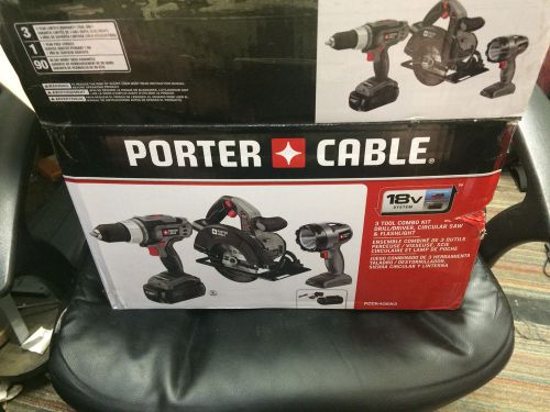 Porter Cable PCCK406N3 3 Tool Combo Kit /w Original Box
