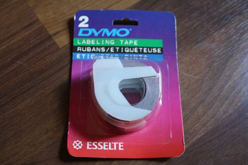 NOS 2-Pack of Dymo 9.5mm x 3.6m (3/8&#034; x 12&#039;) Labeling Tape Rolls GLOSSY RED