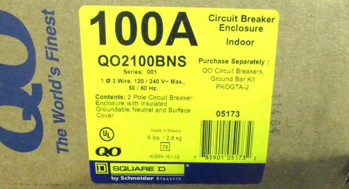NEW.. Square D Circuit Breaker Enclosure 2P, 100A, 240V Cat# QO2100BNS .. VY-104