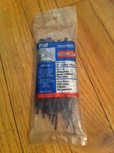 Vintage T&amp;B Thomas Betts Cable Ties 40 qty. 4&#034; Catalog #15440C Outdoor Use NEW