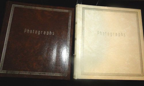 Lot of 2 Vtg three ring binder Vintage Photo Album Brown White Photographs