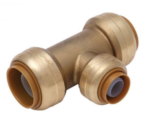 2 sharkbite 1&#034; x 1&#034; x  3/4&#034; tee quick connect brass push fitting coupling for sale