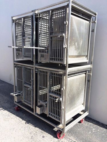 Stainless Steel Primate  Squeeze Cage Cages On Mobile Cart, Nice