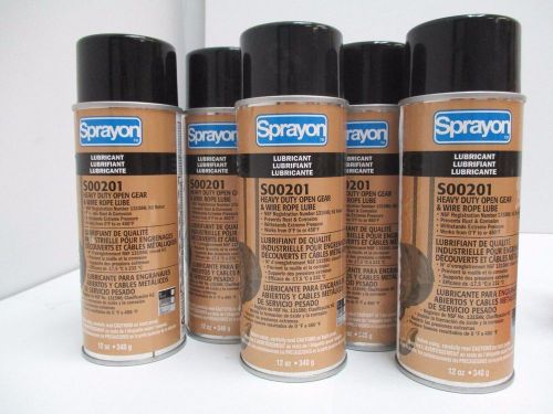 Sprayon Lubricant S00201 Heavy Duty Open Gear &amp; Wire Rope Lube (LOT OF 5)