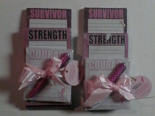 Lot Of 2 Susan G. Komen Breast Cancer Awareness Note Pads W/Pen 6 Total Pads NEW