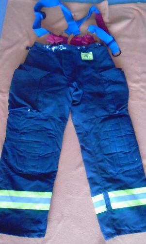 Morning pride black  bunker pants turnout gear size 34w x 32l new manu.2007  nc for sale