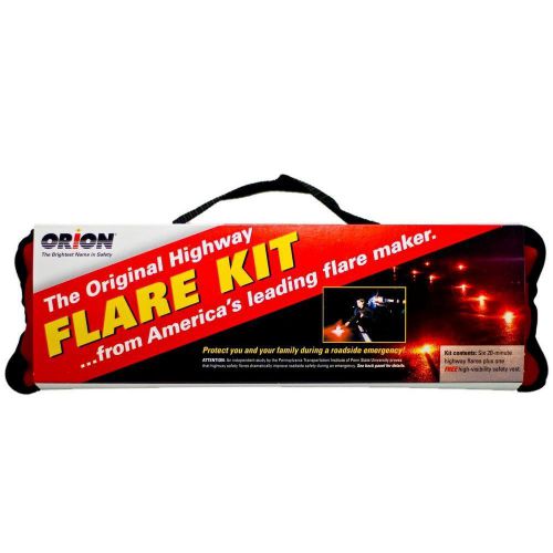 Orion safety 20 minute road flare kit auto vehicle highly visible light (6-pack) for sale