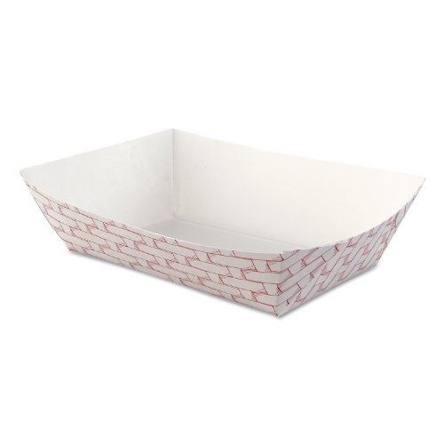 Boardwalk 30LAG250 Paper Food Baskets, 2.5lb Capacity, Red/White (Case of 500)