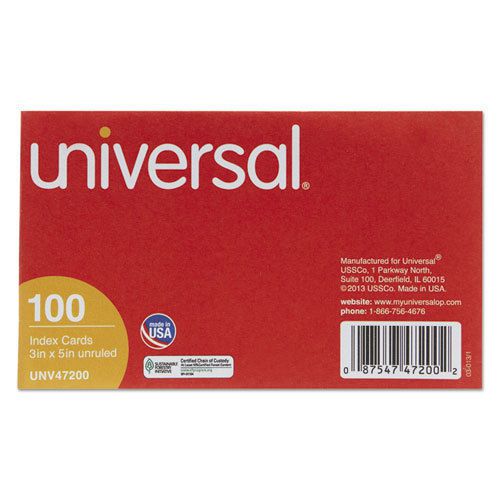 Unruled Index Cards, 3 x 5, White, 100/Pack