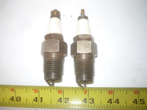 2 NICE OLD TAPER THREAD SPARKPLUG GAS ENGINE ? MOTOR CYCLE ? AUTO TRUCK ??