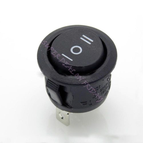 1 X Black 3 Pin Spdt On-off Toggle Rocker Switch Snap-in O/F Dot Car Boat Round