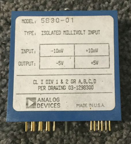 Analog Devices 5B30-01 Isolated Millivolt Input Module (+/- 10mV)