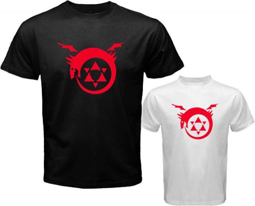 Full Metal Alchemist Homonculus Logo Anime Men&#039;s White Black T-Shirt Size S-3XL
