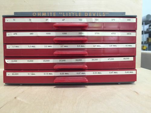 Vintage Ohmite Little Devils Cabinet &amp; NOS Resistors 5 Drawer.