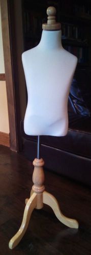 Beautiful Kids Mannequin 5-6 yrs Dress Body Form with Natural Wooden Tripod Base