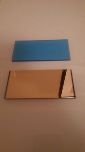 Aulektro  ICE BLUE Shade 10  Gold mirror German welding lens 2&#034; X 4.25