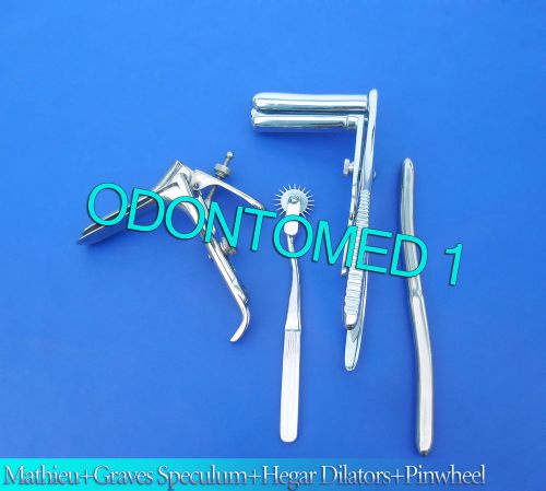 Mathieu Speculum+ Hegar Dilator +Pinwheel &amp; Graves Speculum Large
