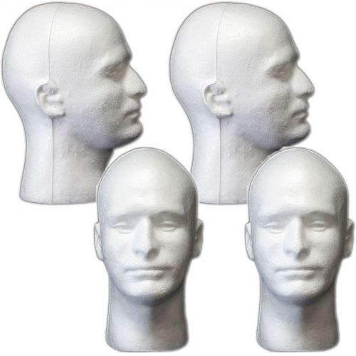 LESS THAN PERFECT MN-409LTP BOX of 4 pcs Male Styrofoam Mannequin Head
