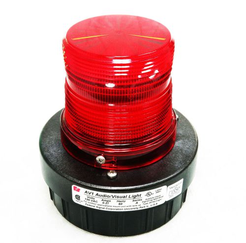 Federal signal corporation av1-120r red combination signal horn/light 6g1 for sale