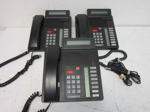 Lot of 3 Meridian Nortel M200908 / NT9K08AD03 Business Office Phones w/ Cables