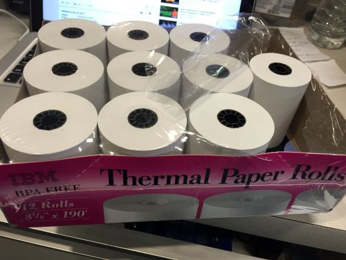 IBM Thermal Paper Rolls 3 1/8&#034; X 190&#039; - 9 Count
