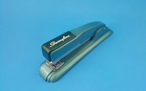 Vintage 1940&#039;s SWINGLINE STAPLER # 27 Sleek Mid Century Industrial Green Metal