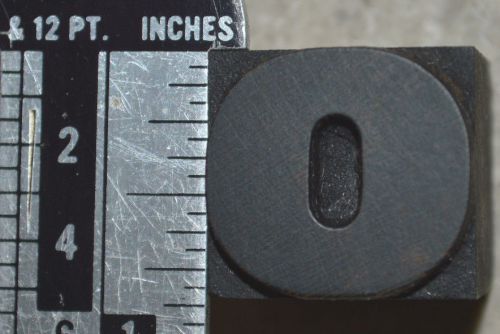 Vintage / Antique Letterpress Wood Printer&#039;s Type, the number &#034;0&#034;, 13/16&#034; tall