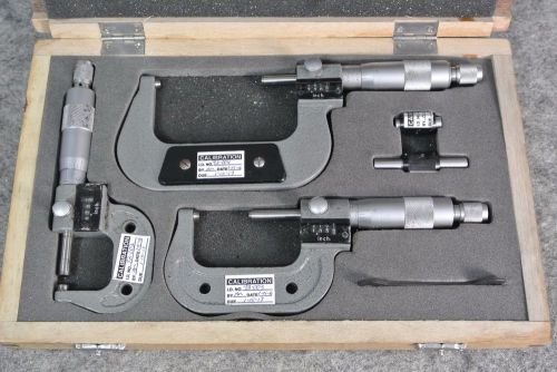 Set of 3 Outside Micrometer Kit 0-3&#034; Made in China- Good Condition- Calibrated