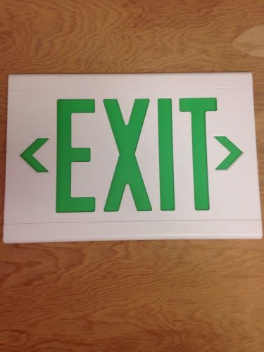 Dual-Lite® Emergency Exit Sign Cover, Green Letters, White Housing