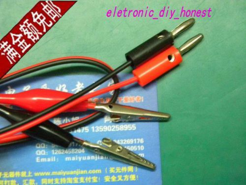 5pcs Banana+red and black alligator clip2bit DC output cable clamp line#E