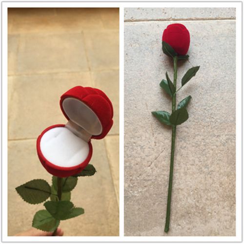 Creative The simulation of roses Ring Box Ring Gift Box Jewelry box proposal Box