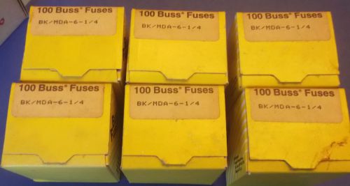 MDA-6 1/4 BUSSMAN - QTY 100 FUSES -  NEW