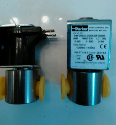 Parker 1/4&#034; stainless steel normally closed water solenoid 120v coil cleveland for sale
