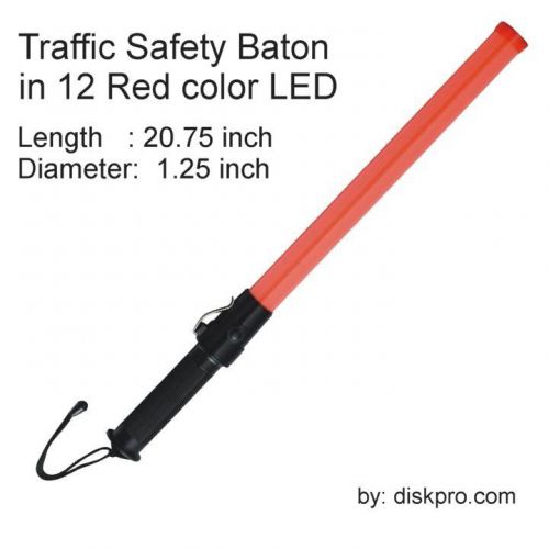 Nearly new: 21&#034; traffic wand baton in 12 red  led steady-glow &amp; blink, 2 c-size for sale