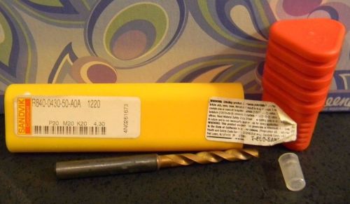 Sandvik Carbide Drill R840-0430-50-A0A 1220 Cutting Diameter 4.3mm