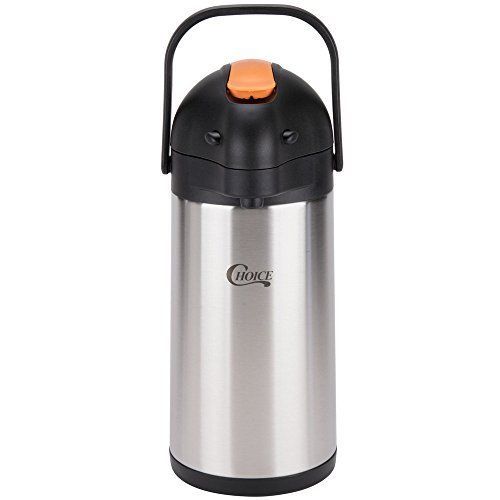 Winco Lever Top Stainless Steel Lined Airpot  2.5-Liter  Decaf