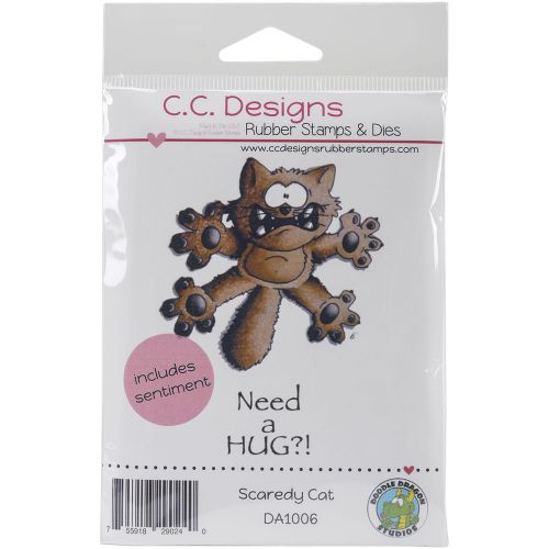 &#034;Doodle Dragon Cling Stamp 3&#034;&#034;X4&#034;&#034; -Scaredy Cat&#034;