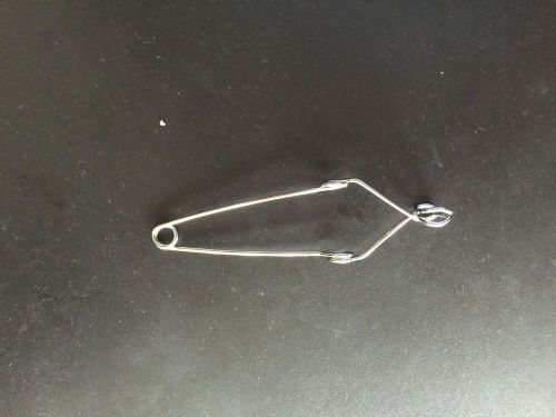 Lab glass  test tube holder  clamp rack tongs stainless steel 6 inch new (one) for sale