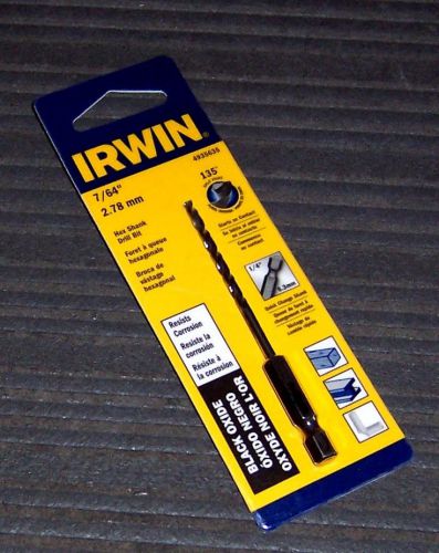 Irwin 4935635 7/64&#034; black oxide drill bit with 1/4&#034; quick change hex shank for sale