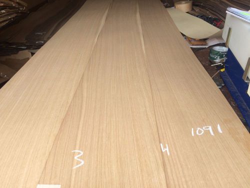 Wood  white oak  qts Veneer  116x11,12,12,13total 4 pcs RAW VENEER  1/46 N1091..