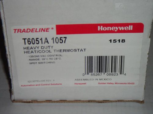 Honeywell tradeline t6051a 1057 heavy duty heat/cool thermostat 120/240 vac new for sale
