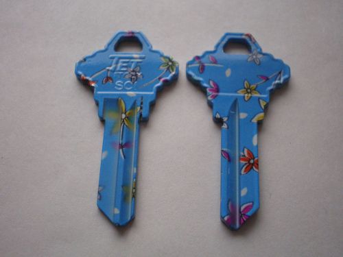 Sc1 schlage key blanks / two painted / free shipping for sale