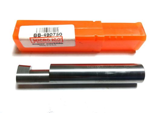 Micro 100  .490 x  .750&#034; Depth Carbide Grooving Boring Bar Tool (P 427)